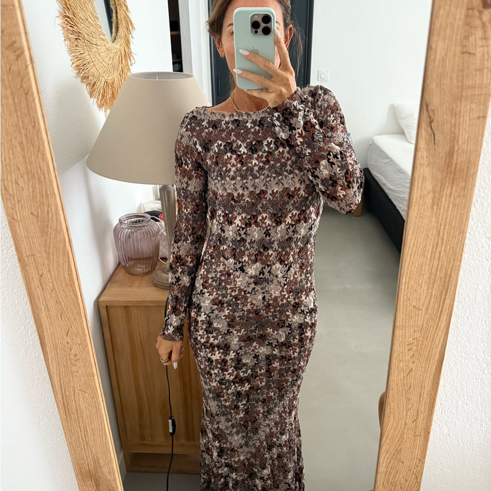Missoni Brown and Black Long Sleeve Dress